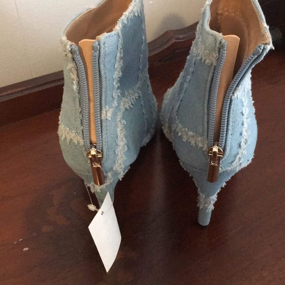 Blue peep toe ankle booties - Picture 11 of 12